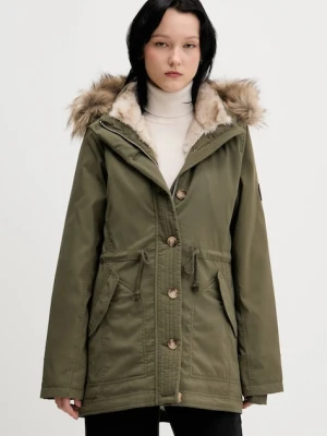 Hollister Co. parka kolor zielony przejściowa KI344-5053-330