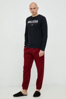 Hollister Co. piżama męska kolor czerwony wzorzysta
