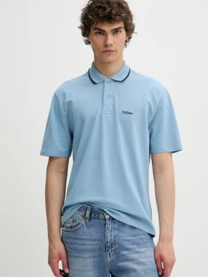 Hollister Co. polo męski kolor niebieski gładki KI324-5199