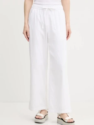 Hollister Co. spodnie bawełniane damskie kolor biały proste high waist KI356-5063
