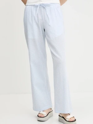 Hollister Co. spodnie bawełniane damskie kolor niebieski proste high waist KI356-5063