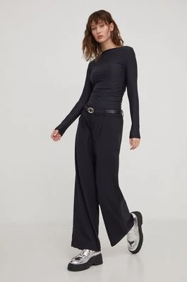 Hollister Co. spodnie damskie kolor czarny proste high waist