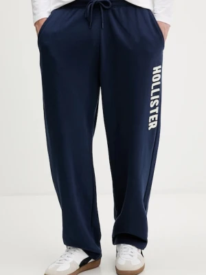 Hollister Co. spodnie dresowe bawełniane męskie kolor granatowy z aplikacją KI334-5170-200