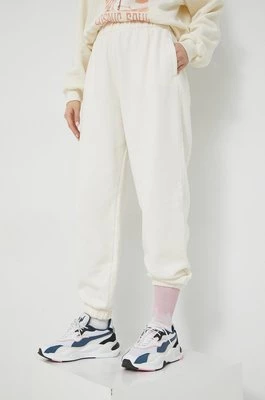 Hollister Co. spodnie dresowe damskie kolor beżowy gładkie