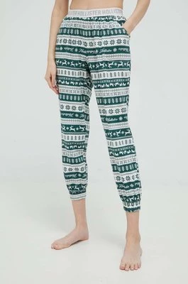 Hollister Co. spodnie piżamowe damskie kolor zielony