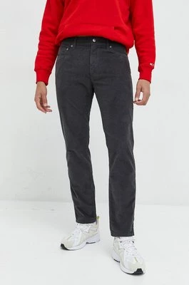 Hollister Co. spodnie sztruksowe męskie kolor szary proste