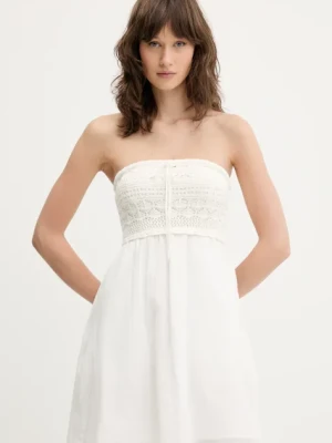 Hollister Co. sukienka bawełniana kolor biały mini rozkloszowana KI359-5042