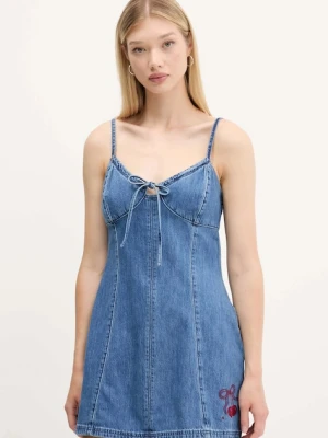 Hollister Co. sukienka jeansowa kolor niebieski mini rozkloszowana KI359-5259