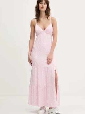 Hollister Co. sukienka kolor biały maxi rozkloszowana KI359-5064