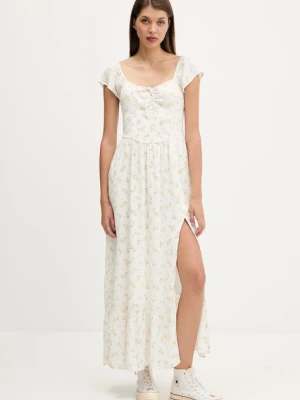 Hollister Co. sukienka kolor biały maxi rozkloszowana KI359-5298