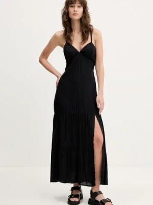 Hollister Co. sukienka kolor czarny midi rozkloszowana KI359-5037