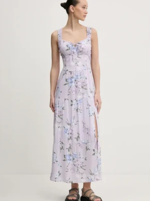 Hollister Co. sukienka kolor fioletowy maxi rozkloszowana KI359-5052