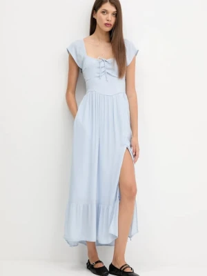 Hollister Co. sukienka kolor niebieski maxi rozkloszowana KI359-5298