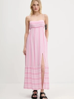 Hollister Co. sukienka kolor różowy maxi rozkloszowana KI359-5166
