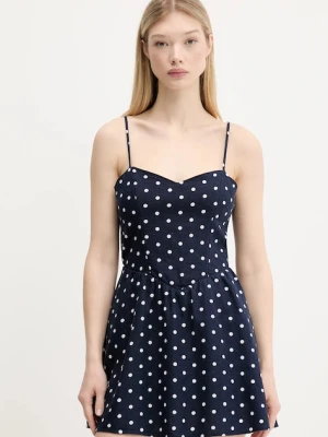 Hollister Co. sukienka lniana kolor granatowy mini rozkloszowana KI359-5224