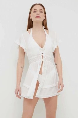 Hollister Co. sukienka plażowa kolor biały
