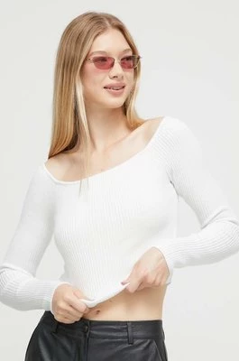 Hollister Co. sweter damski kolor biały lekki