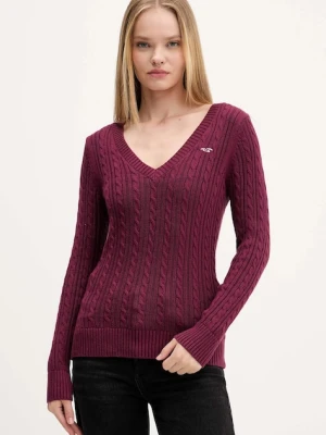 Hollister Co. sweter damski kolor bordowy KI350-5138