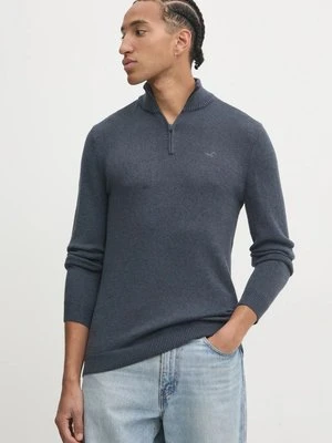 Hollister Co. sweter męski kolor niebieski lekki KI320-4041