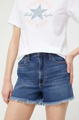Hollister Co. szorty jeansowe CURVY JEANS damskie kolor granatowy gładkie high waist