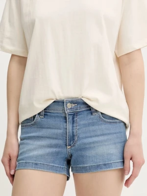 Hollister Co. szorty jeansowe damskie kolor niebieski gładkie medium waist KI349-5226