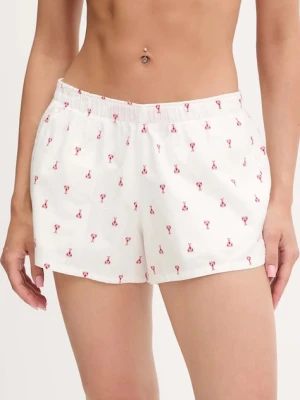 Hollister Co. szorty piżamowe bawełniane damska kolor biały bawełniana KI346-5048