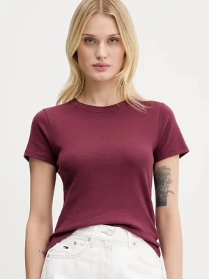 Hollister Co. t-shirt bawełniany damski kolor bordowy KI339-5062