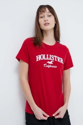 Hollister Co. t-shirt bawełniany damski kolor czerwony
