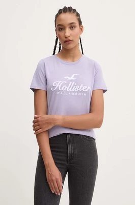 Hollister Co. t-shirt bawełniany damski kolor fioletowy KI357-3295