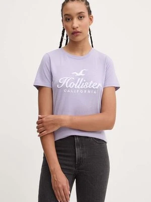 Hollister Co. t-shirt bawełniany damski kolor fioletowy KI357-3295