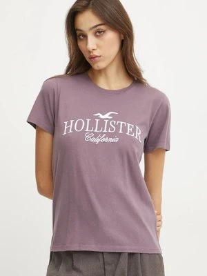 Hollister Co. t-shirt bawełniany damski kolor fioletowy KI357-4014