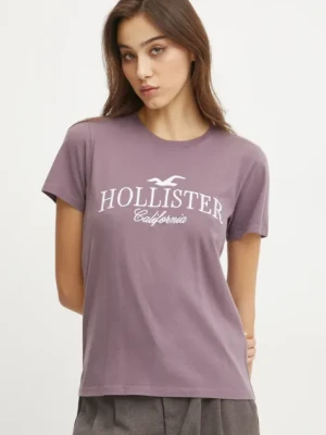 Hollister Co. t-shirt bawełniany damski kolor fioletowy KI357-4014