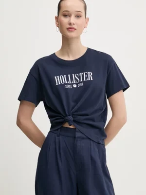 Hollister Co. t-shirt bawełniany damski kolor granatowy KI357-5000