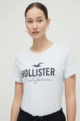 Hollister Co. t-shirt bawełniany damski kolor niebieski