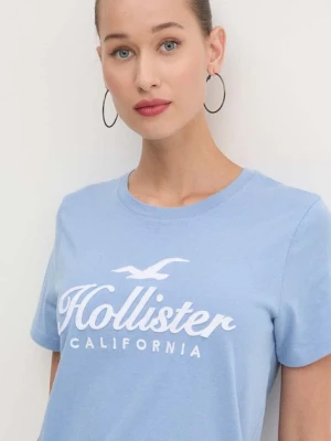 Hollister Co. t-shirt bawełniany damski kolor niebieski KI357-3285