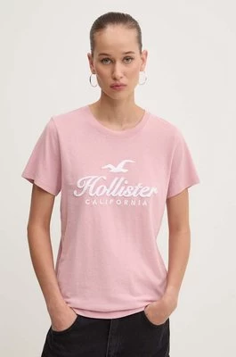 Hollister Co. t-shirt bawełniany damski kolor różowy KI357-3284