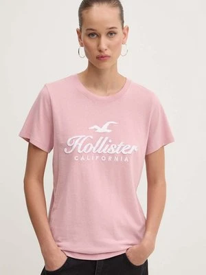 Hollister Co. t-shirt bawełniany damski kolor różowy KI357-3284