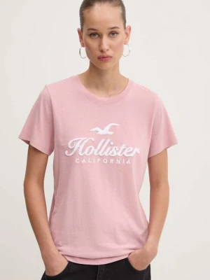 Hollister Co. t-shirt bawełniany damski kolor różowy KI357-3284