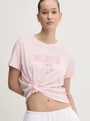 Hollister Co. t-shirt bawełniany damski kolor różowy KI357-5000