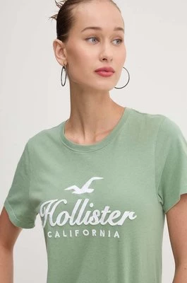 Hollister Co. t-shirt bawełniany damski kolor zielony KI357-3284