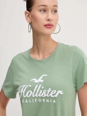 Hollister Co. t-shirt bawełniany damski kolor zielony KI357-3284