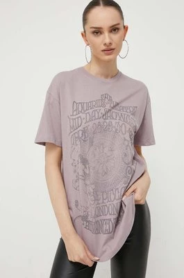 Hollister Co. t-shirt bawełniany kolor fioletowy
