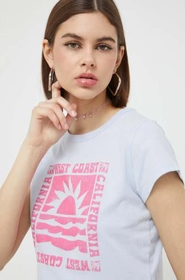 Hollister Co. t-shirt bawełniany kolor niebieski