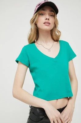 Hollister Co. t-shirt bawełniany kolor zielony