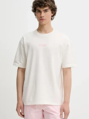 Hollister Co. t-shirt bawełniany męski kolor beżowy z aplikacją KI323-5007