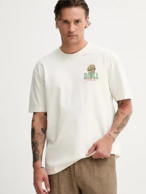 Hollister Co. t-shirt bawełniany męski kolor beżowy z nadrukiem KI323-5271