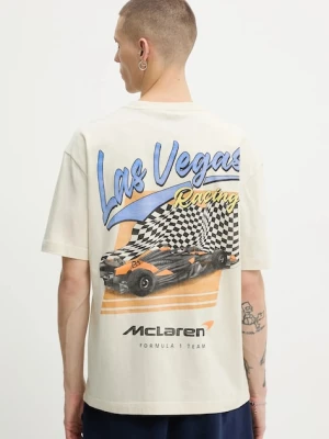 Hollister Co. t-shirt bawełniany męski kolor beżowy z nadrukiem KI323-5318-178