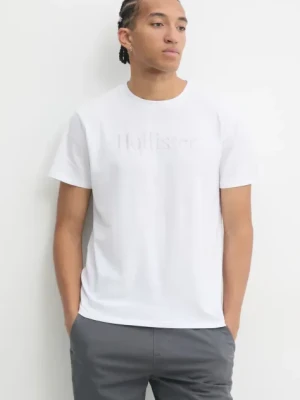 Hollister Co. t-shirt bawełniany męski kolor biały z aplikacją KI323-4213