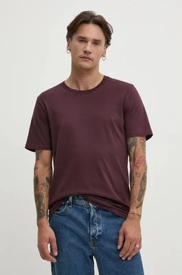 Hollister Co. t-shirt bawełniany męski kolor bordowy gładki KI324-2136