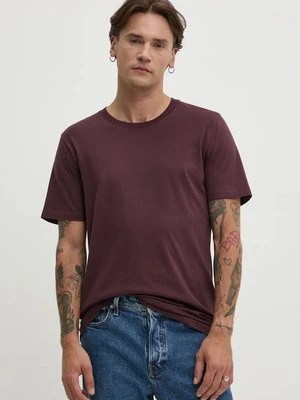 Hollister Co. t-shirt bawełniany męski kolor bordowy gładki KI324-2136